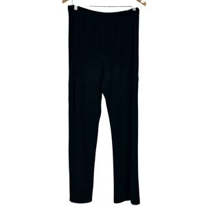 Heydari Womens Pants Sz L Black Jersey Wide Leg Travel Minimalism Athleisure